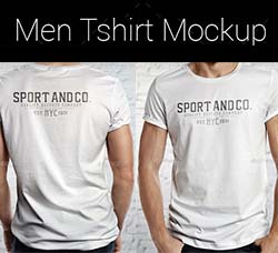 男款T恤图案展示模型：Men T-Shirt Mockup